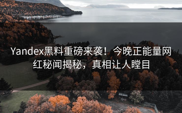Yandex黑料重磅来袭！今晚正能量网红秘闻揭秘，真相让人瞠目