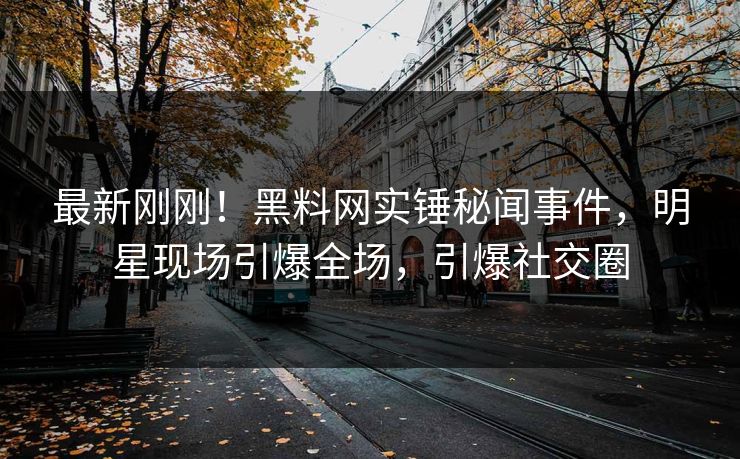 最新刚刚！黑料网实锤秘闻事件，明星现场引爆全场，引爆社交圈
