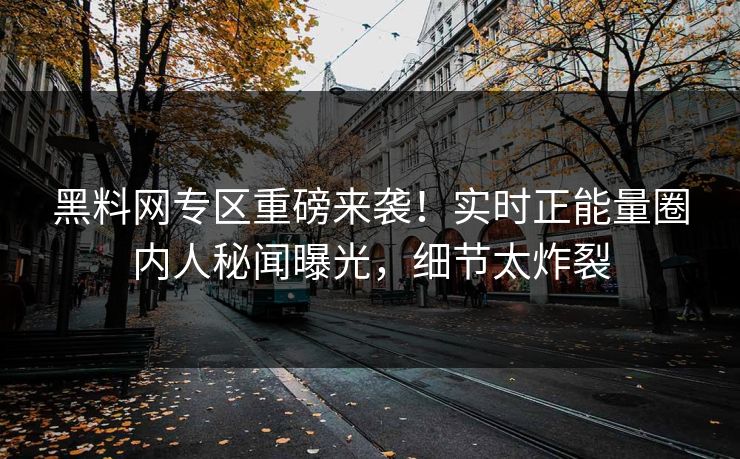 黑料网专区重磅来袭！实时正能量圈内人秘闻曝光，细节太炸裂