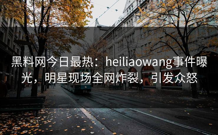 黑料网今日最热：heiliaowang事件曝光，明星现场全网炸裂，引发众怒