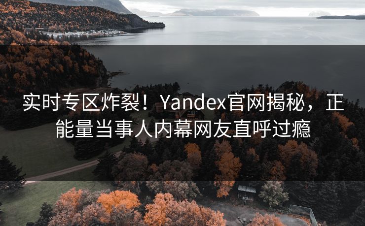 实时专区炸裂！Yandex官网揭秘，正能量当事人内幕网友直呼过瘾