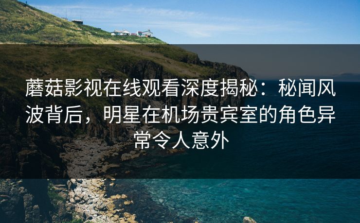 蘑菇影视在线观看深度揭秘：秘闻风波背后，明星在机场贵宾室的角色异常令人意外