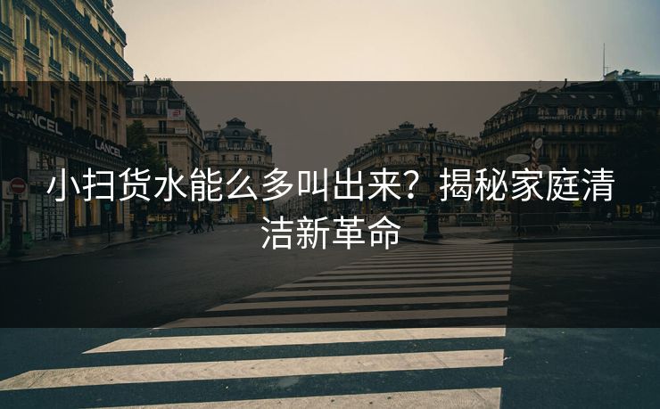 小扫货水能么多叫出来?揭秘家庭清洁新革命 小扫货水能么多叫出来?揭秘家庭清洁新革命